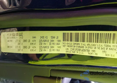 2015 Jeep Cherokee Limited from USA, damaged, VIN 1C4PJMDS8FW690780